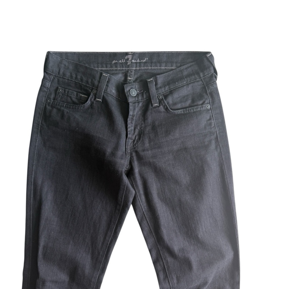 7 For All Mankind Wash Black KIMMIE Straight Leg Jeans Size 26” - Picture 2 of 9